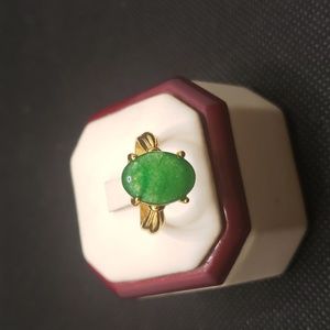 Gold Toned/Green Stone Size 7 Inv 2